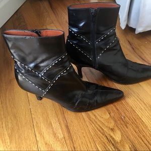 Salvatore Ferragamo Black Leather Booties